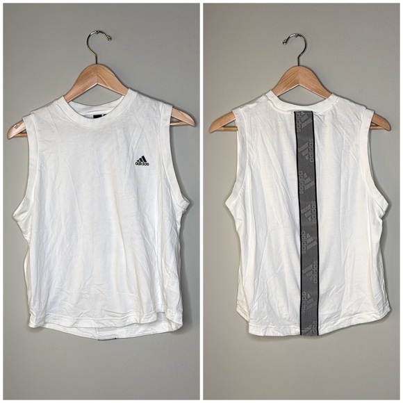 Adidas Women's Sleeveless Muscle Tank W/Reflective Logo Stripe Size Large - Picture 1 of 6